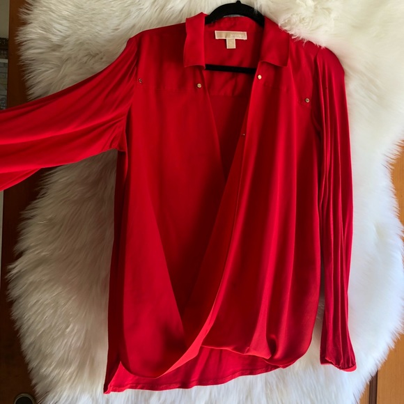 MICHAEL Michael Kors Tops - Michael Kors blouse in red long sleeve